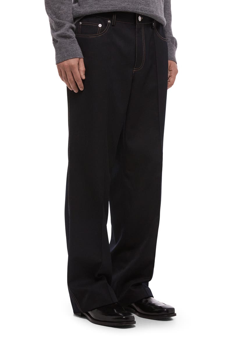 Five-Pocket Gabardine Dress Pants, Alternate, color, NAVY MELANGE