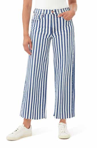 Kensie High Waist Raw Hem Wide Leg Jeans