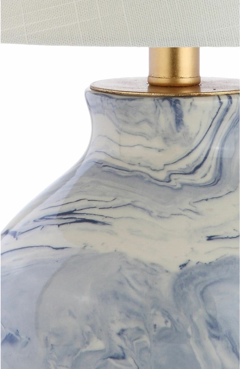 JONATHAN Y Holly Marbleized Ceramic LED Table Lamp, Alternate, color, Blue/White