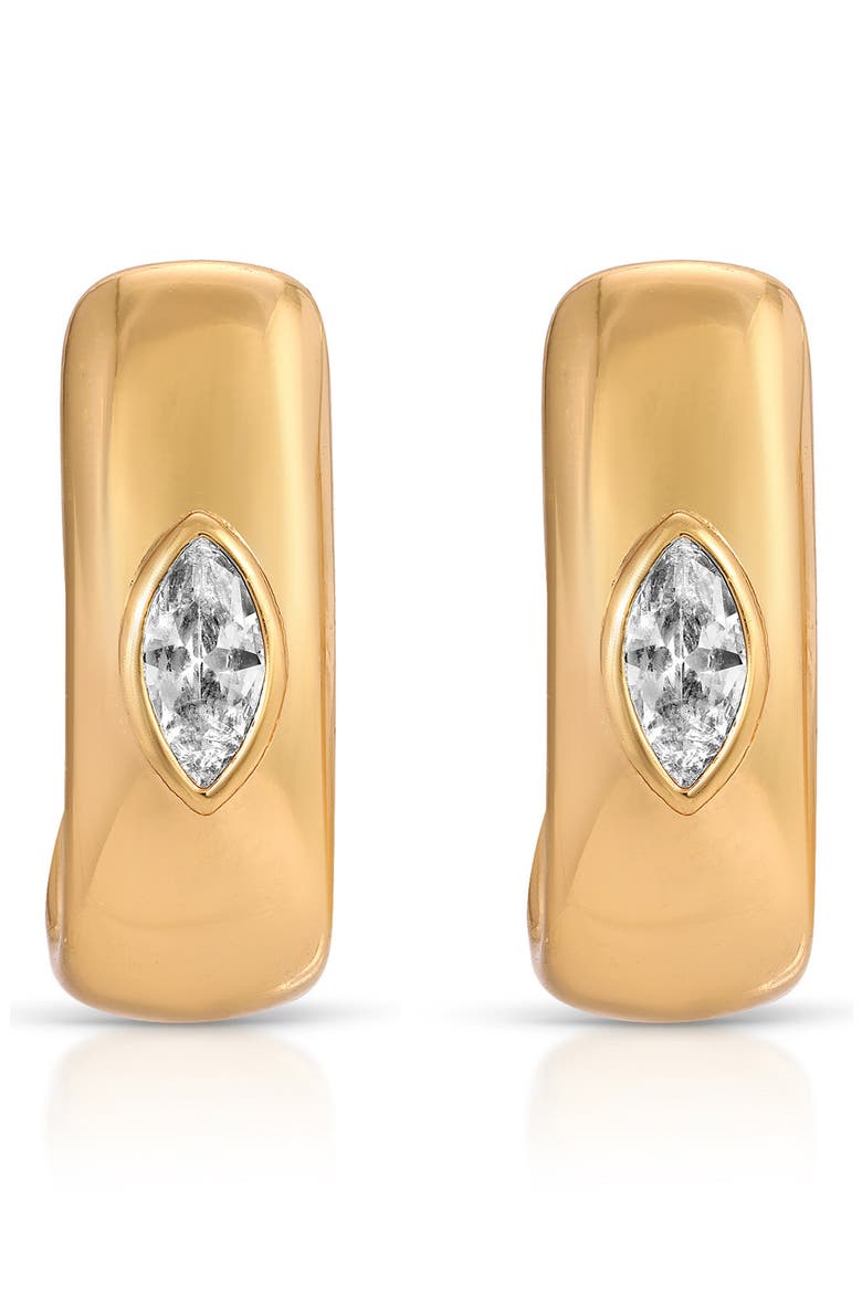 Marquise Hoop Earrings, Alternate, color, GOLD