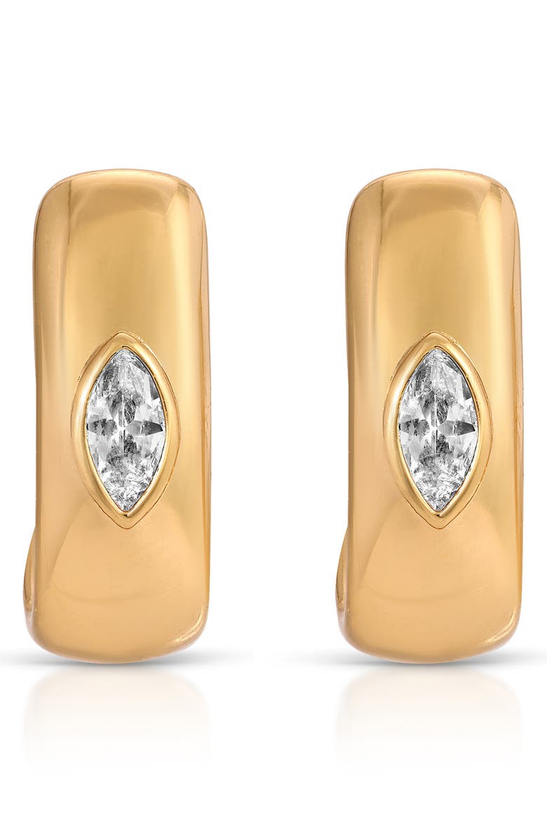 Ettika Marquise Hoop Earrings, Alternate, color, Gold