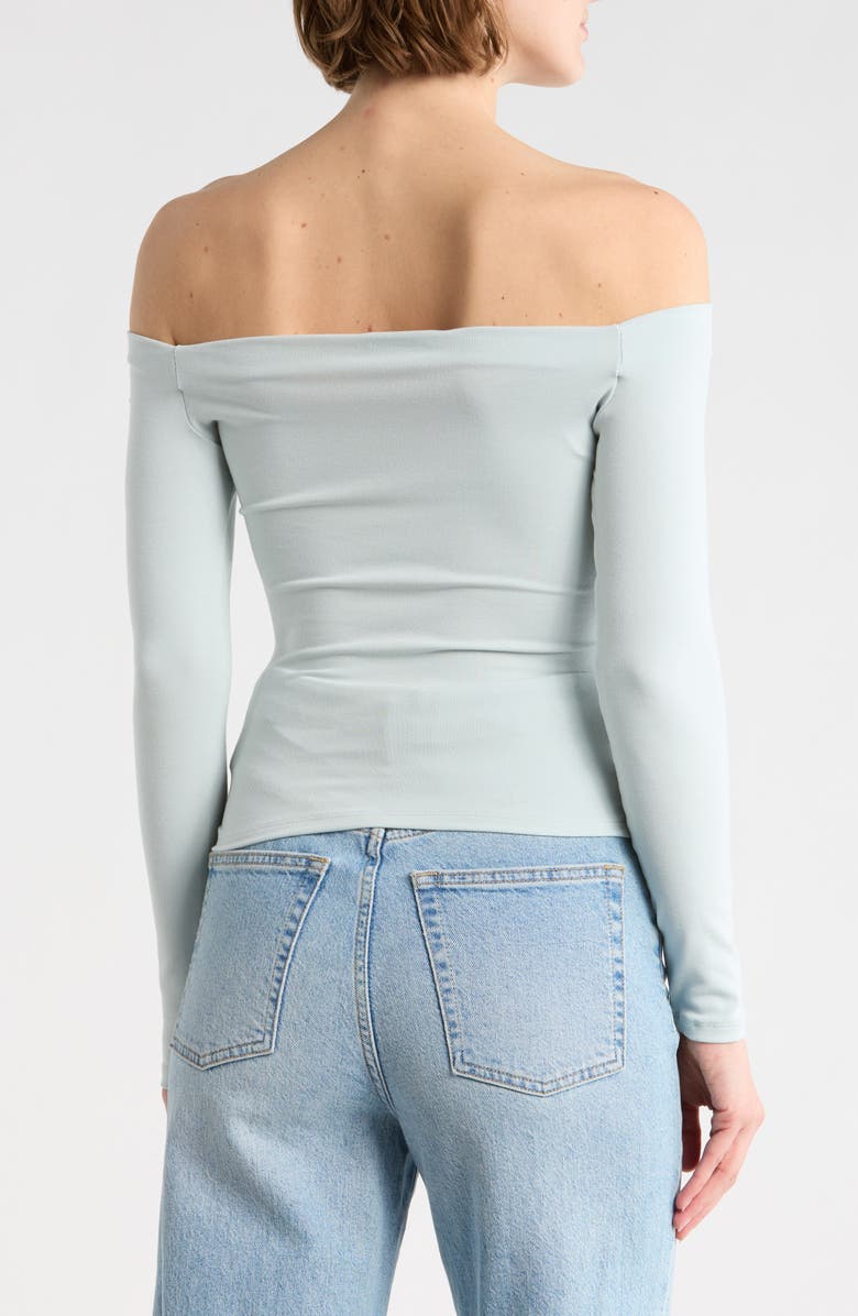 Blu Pepper Long Sleeve Off the Shoulder Top, Alternate, color, Mint