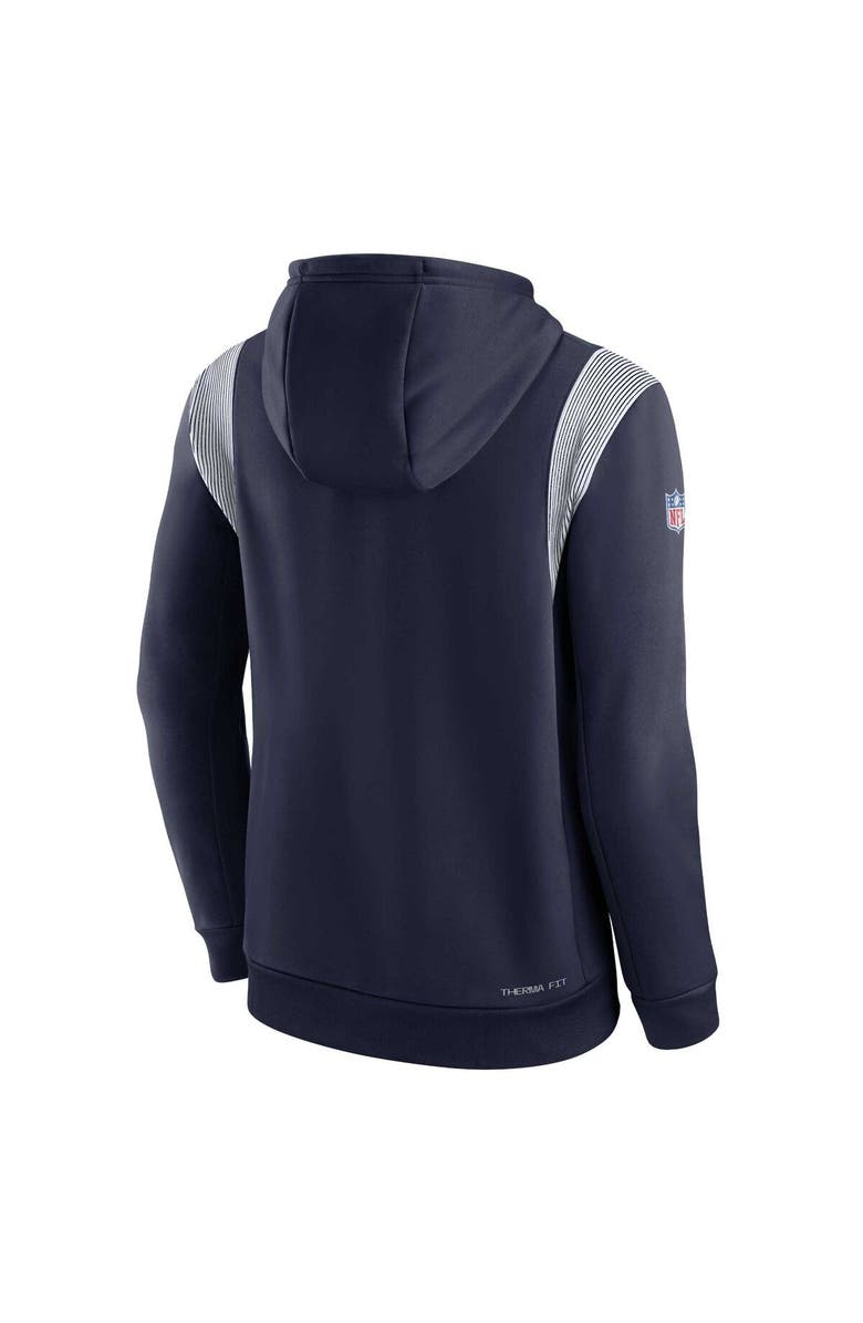 Nike Men's Nike Navy Dallas Cowboys Sideline Athletic Stack Performance Pullover Hoodie, Alternate, color,