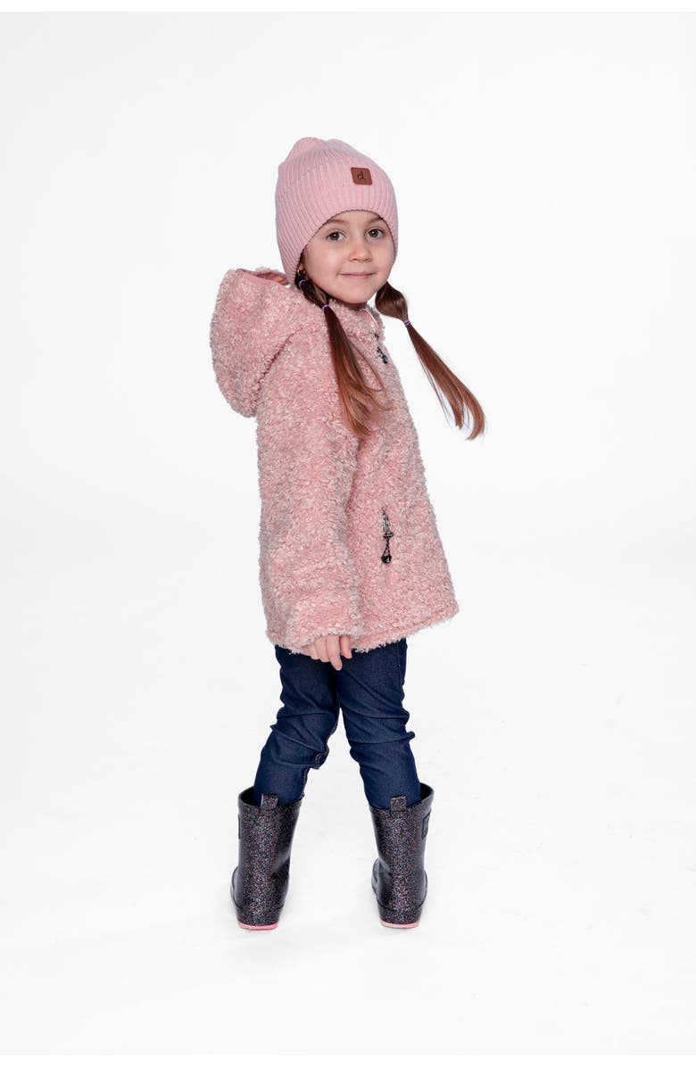 Deux par Deux Reversible Hooded Fleece Mid-Season Jacket, Alternate, color, Pink