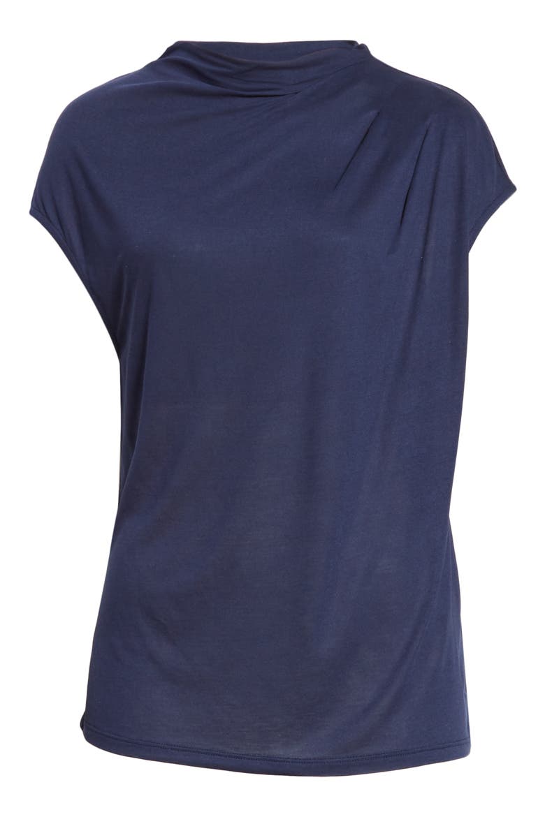 Popeey Cowl Neck Jersey Top, Alternate, color, DARK BLUE