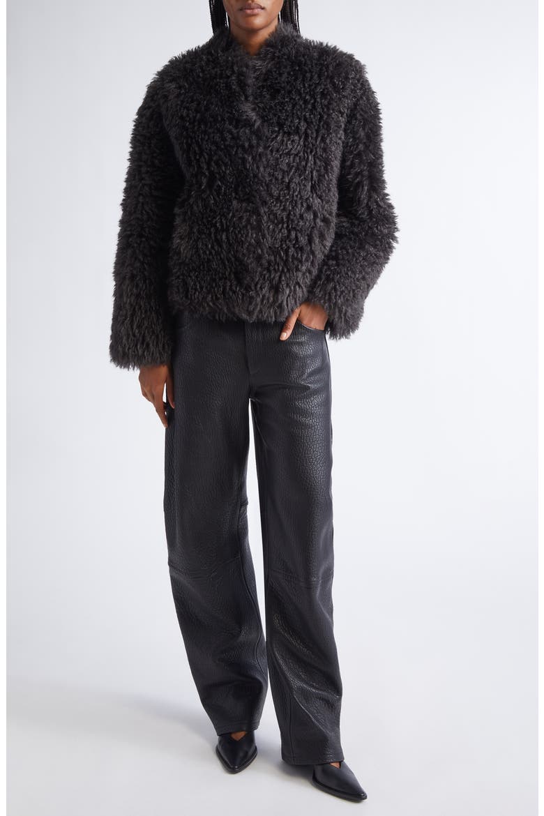 Faux Shearling Jacket, Alternate, color, SMOKE GREY