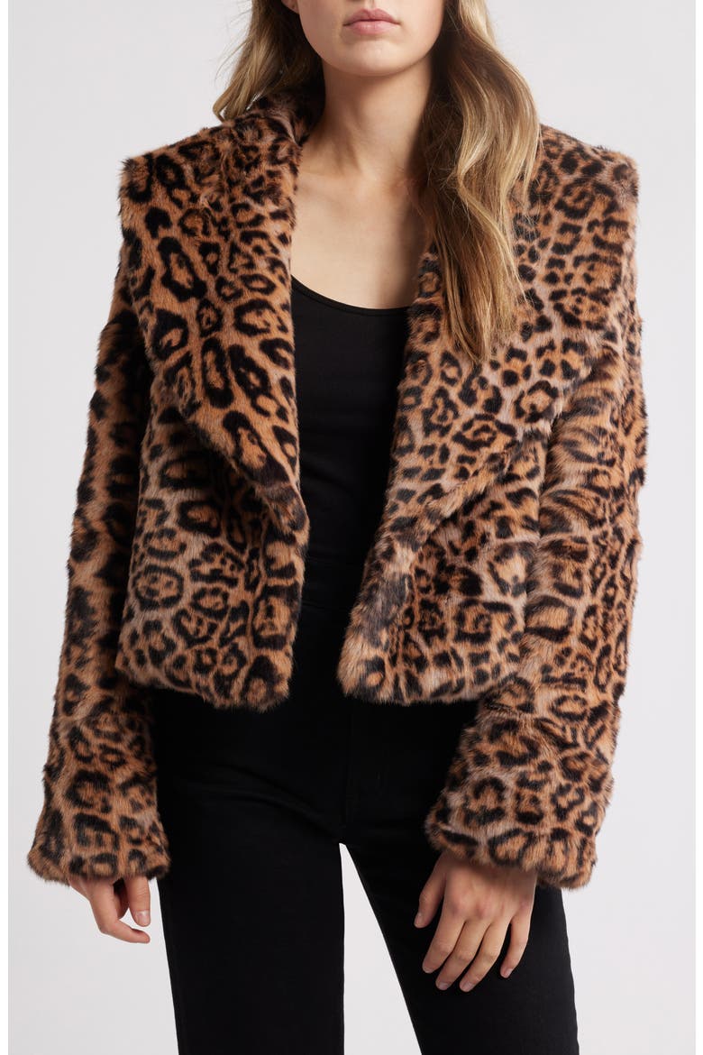 Liza Leopard Print Faux Fur Jacket, Main, color, LEOPARD