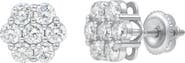 LuvMyJewelry Lab Grown Diamond Floral Cluster Stud Earrings