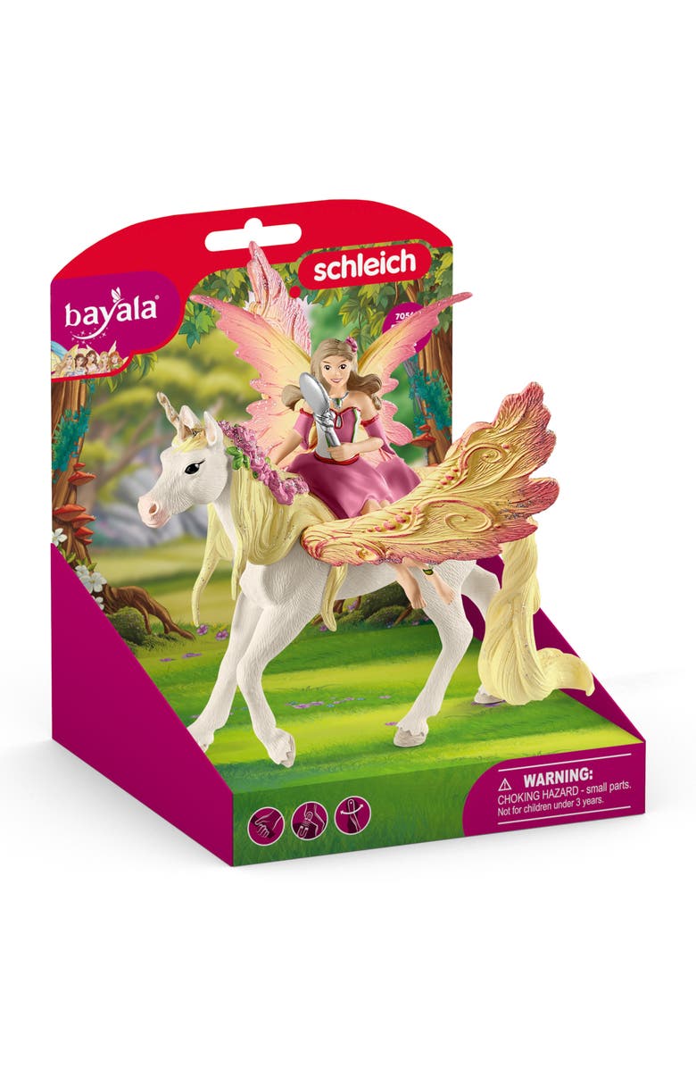 Schleich Bayala Fairy Feya With Pegasus Unicorn, 3 Piece Figurine Playset, Kids, Alternate, color, Multicolored