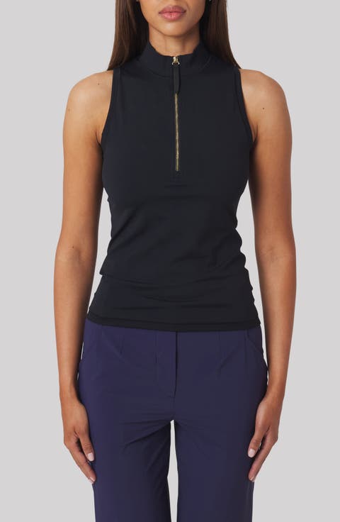 Tabitha Performance Half Zip Tank