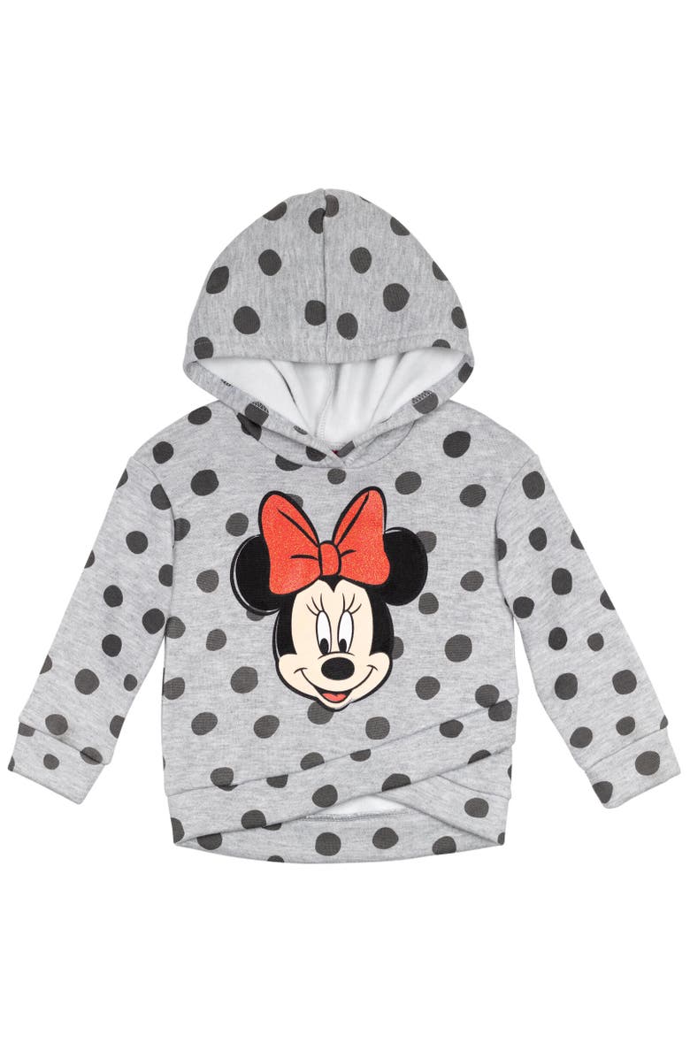 Disney Mickey Mouse & Friends Pullover Hoodie, Main, color, Minnie Mouse Gray