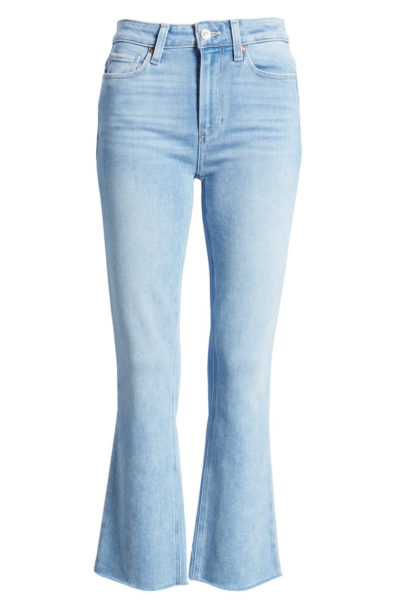 PAIGE Colette High Waist Raw Hem Crop Flare Jeans, Alternate, color, 