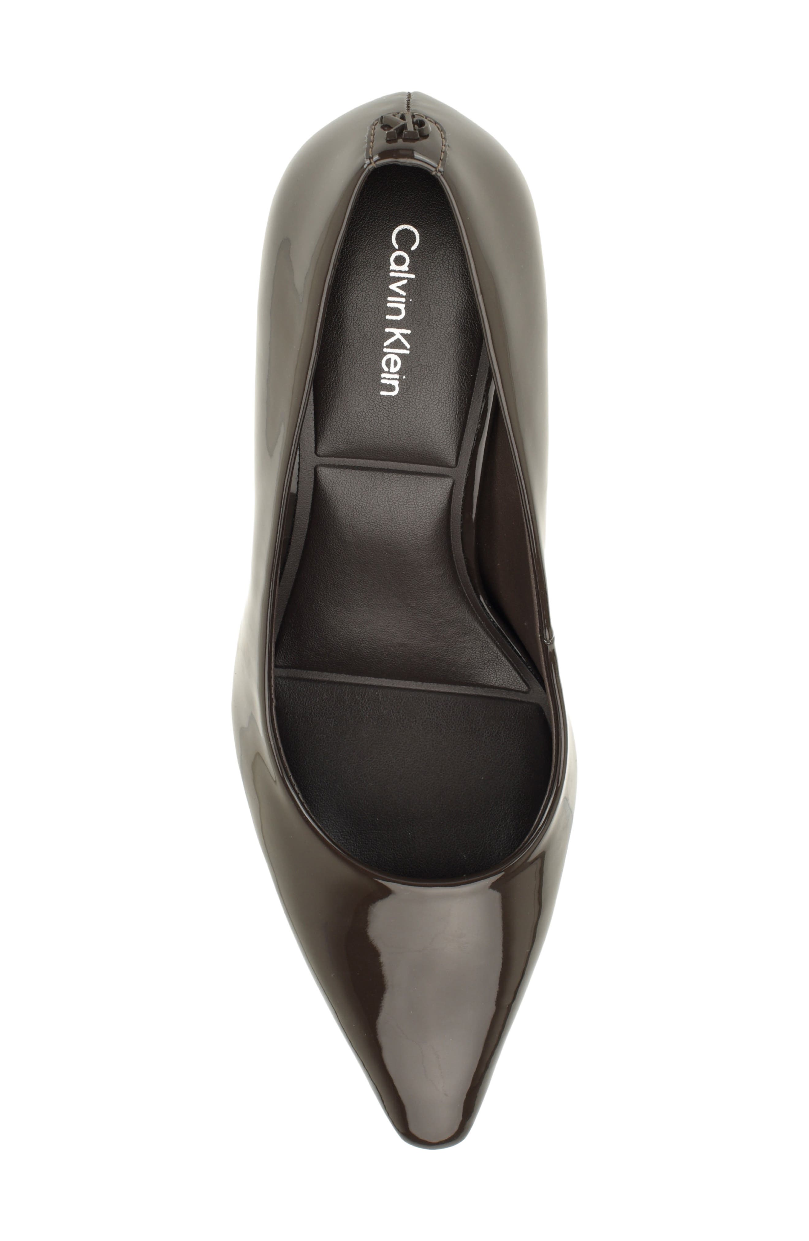 Nelanie Pointed Toe Pump, Alternate, color, DARK BROWN PATENT