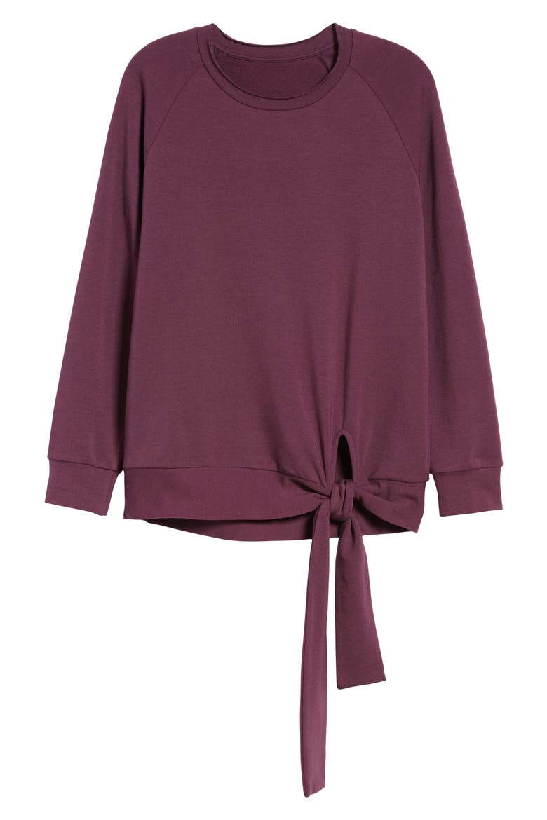 Tie Knot Sweatshirt, Alternate, color, PURPLE POTENT