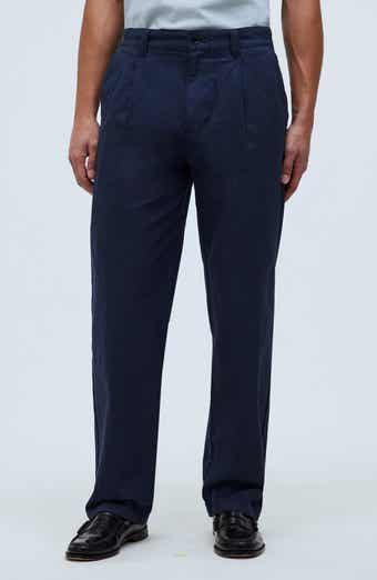 Madewell Pleated Relaxed Straight Leg Cotton & Hemp Pants