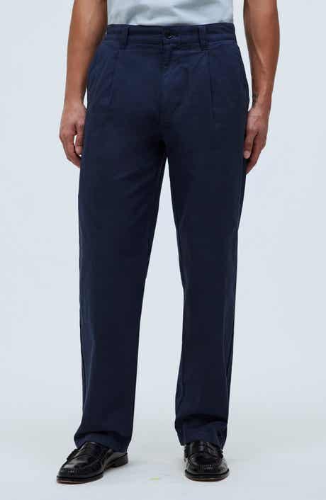 Madewell Pleated Relaxed Straight Leg Cotton & Hemp Pants