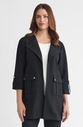 Ming Wang Heritage Lightweight Stretch Deco Crepe Wing Collar Jacket