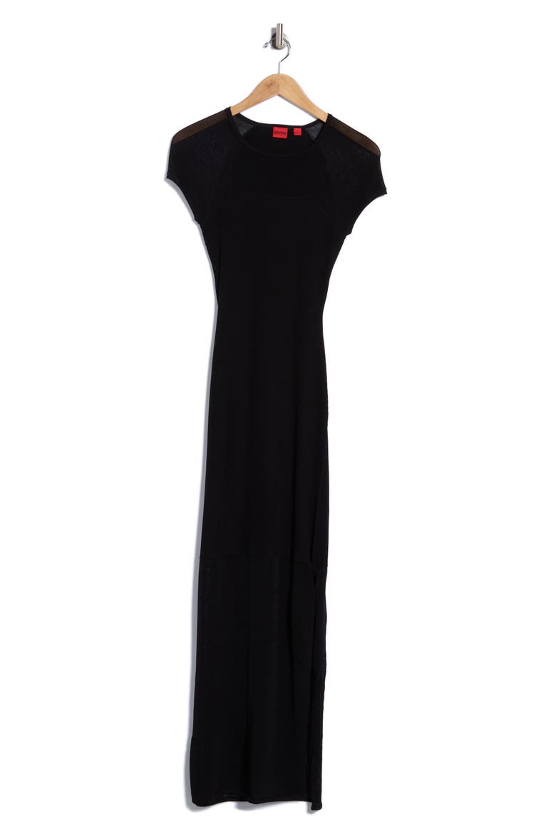 Slevety Body-Con Maxi Dress, Main, color, BLACK