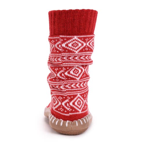 Muk Luks Gameday Slipper Socks In Red