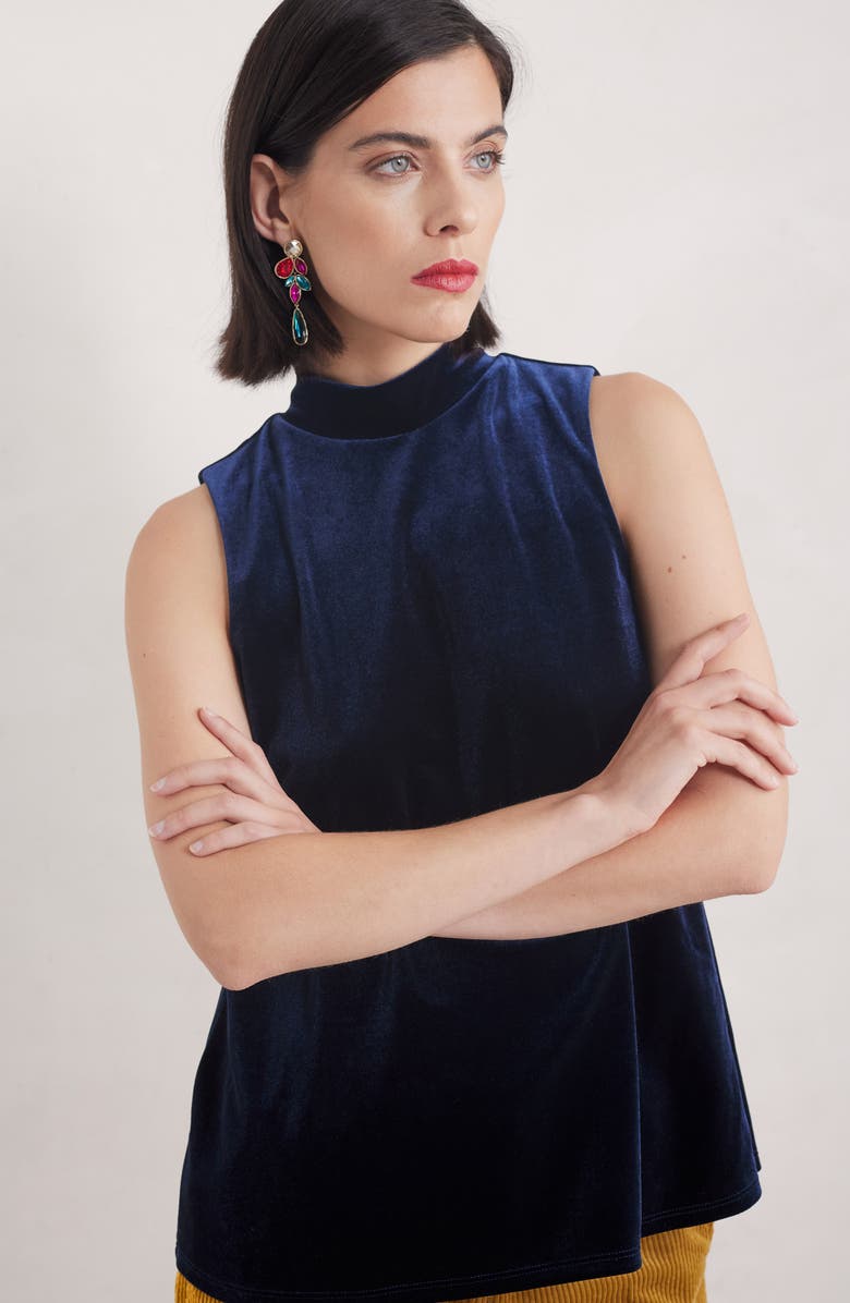 Seasalt Cornwall Winter Cherry Sleeveless Velvet Top, Alternate, color, 