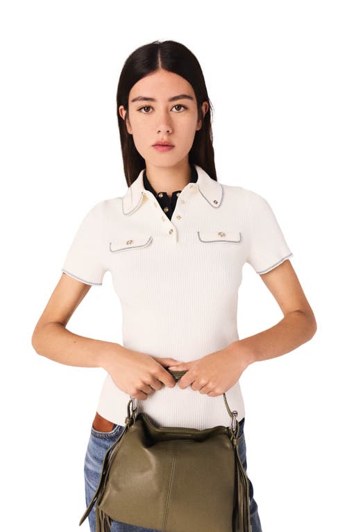 Maje Short-sleeve Polo Shirt In Neutral