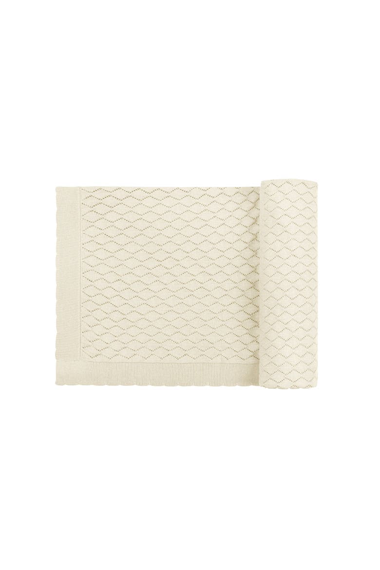 Looms Stitch Collection - Diamond Pointelle Knit Blanket, Main, color, Natural