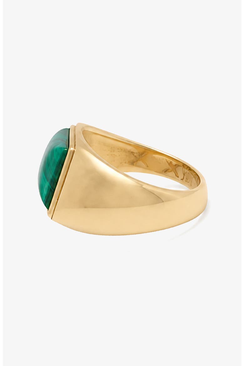 Malachite Pinki Rng In Gold, Alternate, color, Gold / Green