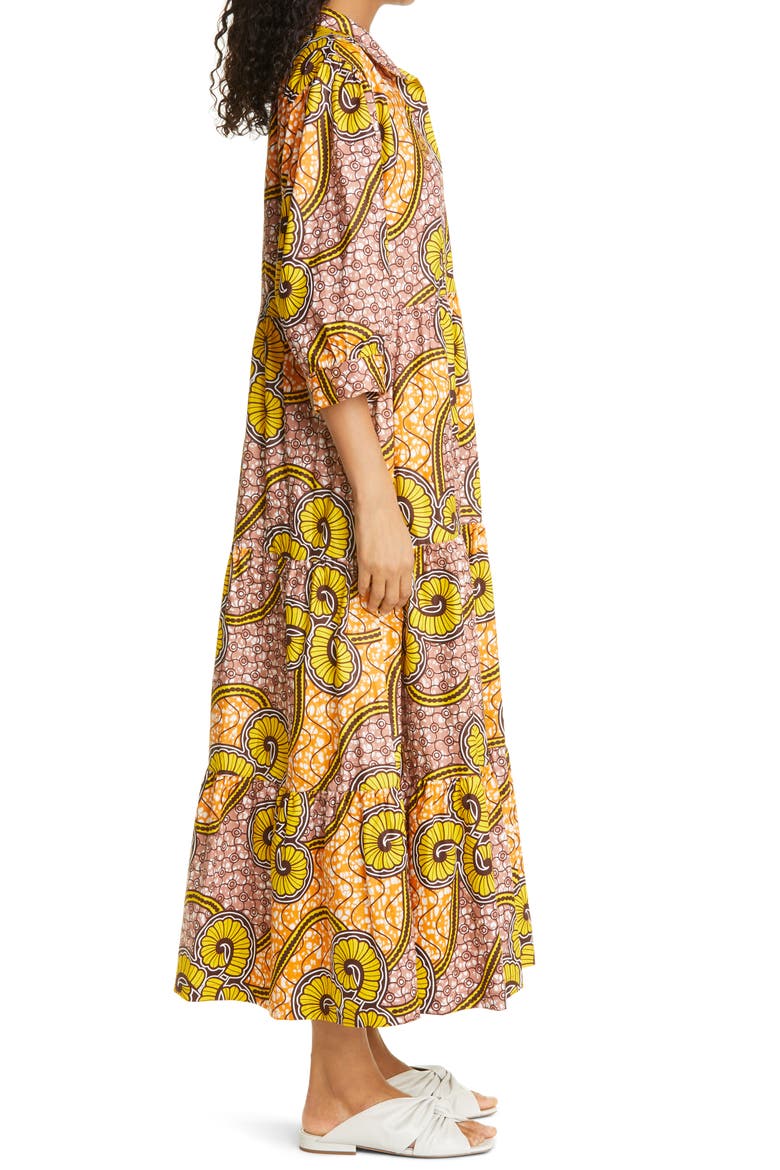 Sophisticate Print Tiered Dress (Limited Edition) (Nordstrom Exclusive), Alternate, color, GOLDEN AND ROSE TAUPE