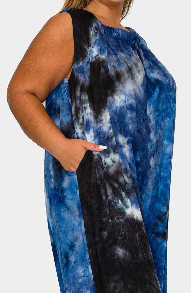 L I V D Pax Tie Dye Pocket Jumpsuit, Alternate, color, Navy Royal Grey