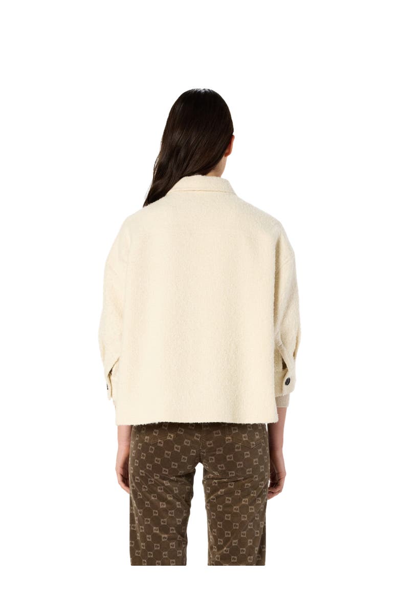 Ninon Cropped Plain Tweed Jacket, Alternate, color, Ecru