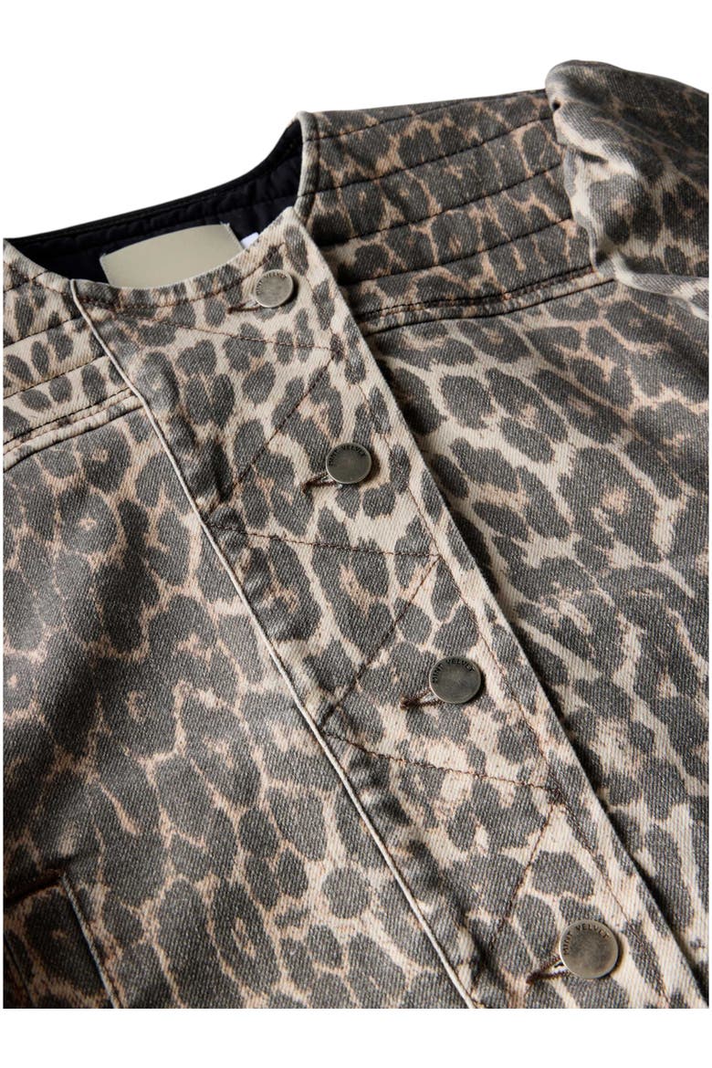 Leopard Print Denim Jacket, Alternate, color, Neutral