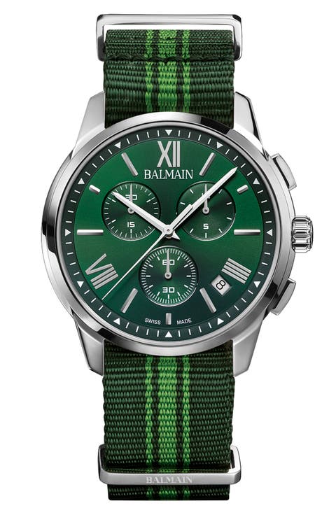 Madrigal Chronograph Fabric Strap Watch, 42mm