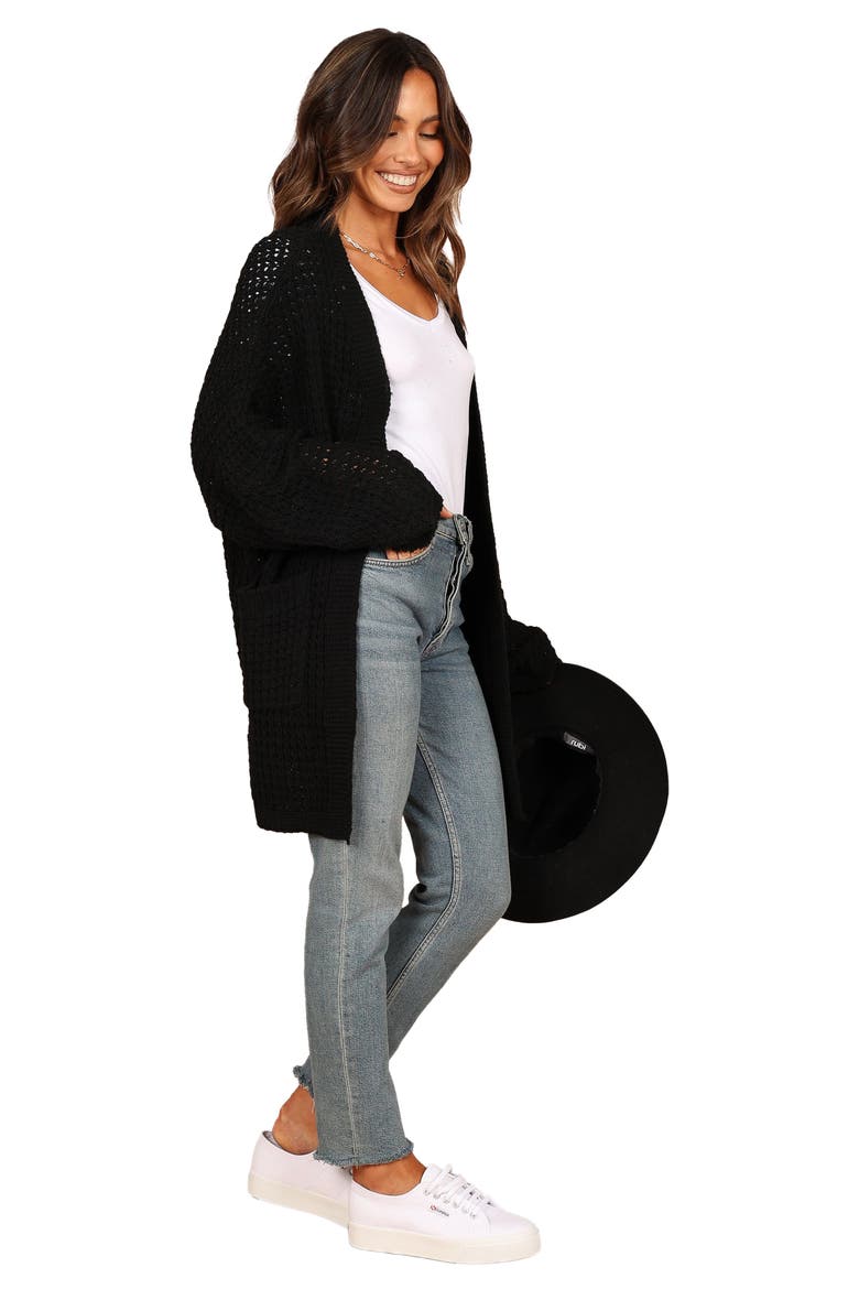 Leyonie Long Cardigan, Alternate, color, BLACK