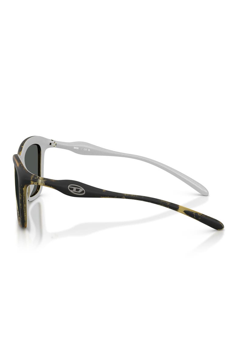 DL3008U 53mm Square Sunglasses, Alternate, color, YELLOW BARR METALLIC / GREY