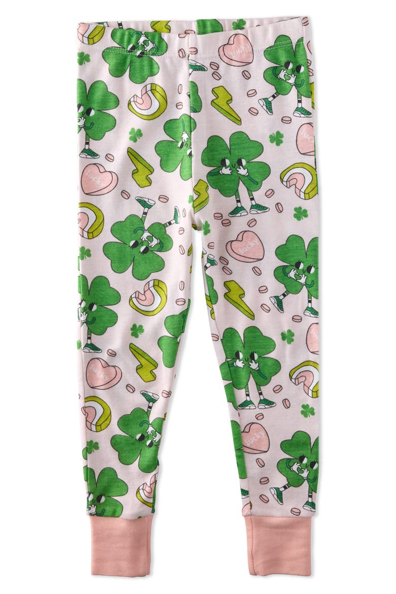 Kids' Zen Two-Piece Organic Cotton Pajamas, Alternate, color, HAPPY GO LUCKY