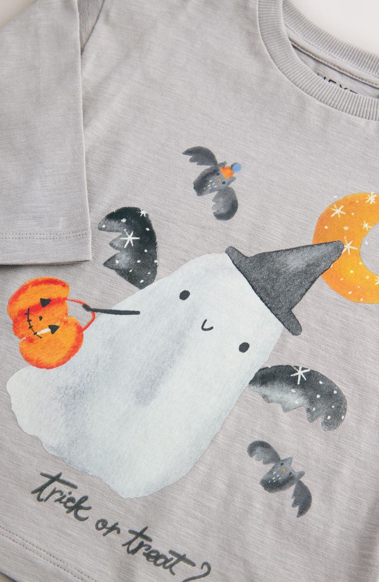 NEXT Kids' Halloween Long Sleeve Cotton Graphic T-Shirt, Alternate, color, Grey