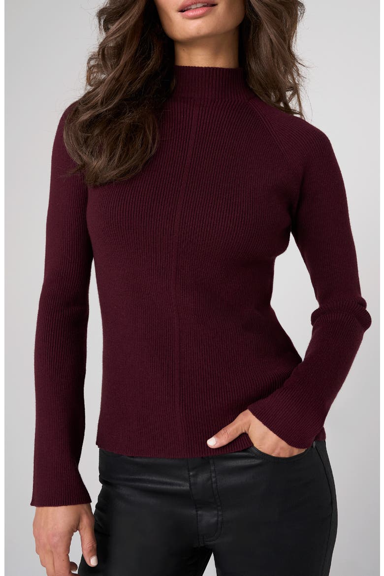 Mixed Rib Turtleneck Sweater, Main, color, DARK OXBLOOD