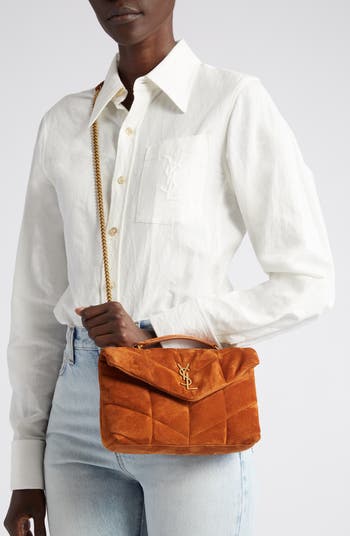 Saint Laurent Puffer Toy Suede Crossbody Bag | Nordstrom