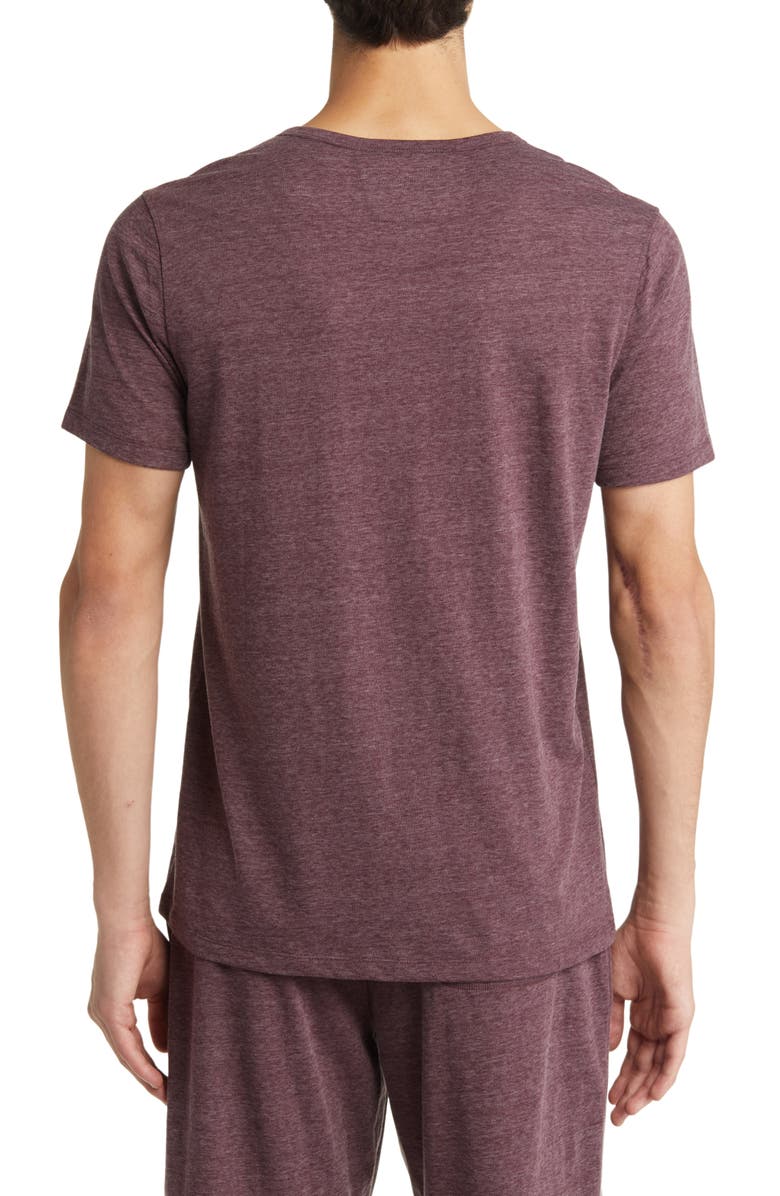 Daniel Buchler Heathered Recycled Cotton Blend Henley Pajama T-Shirt, Alternate, color,