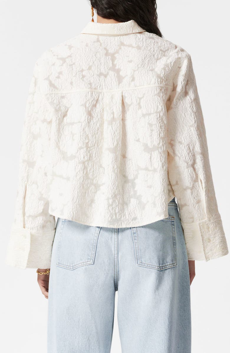 & Other Stories Cotton Blend Jacquard Button-Up Shirt, Alternate, color, White Light