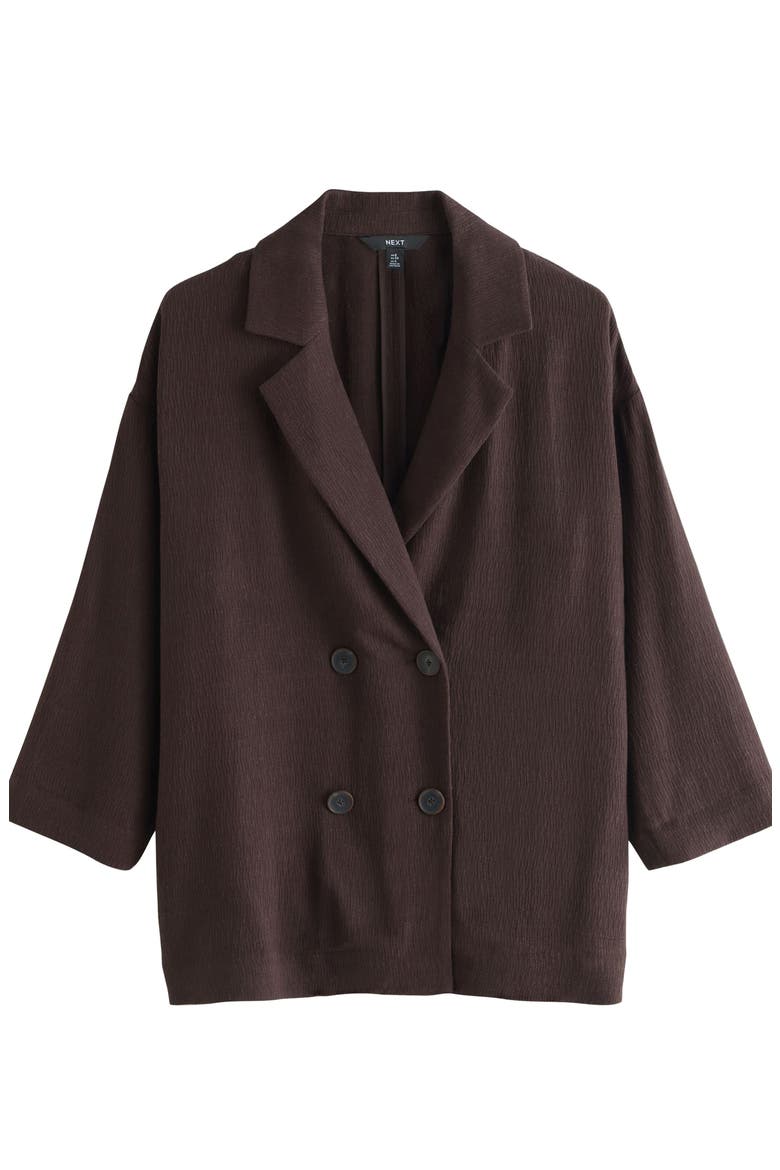Textured Relaxed Fit Double Breasted Blazer, Alternate, color, BROWN
