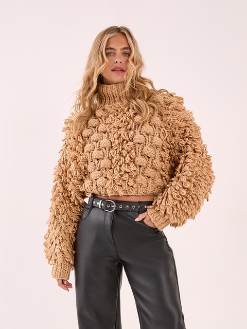 High Neck Cropped Sweater