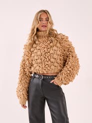 NASTY GAL High Neck Cropped Sweater