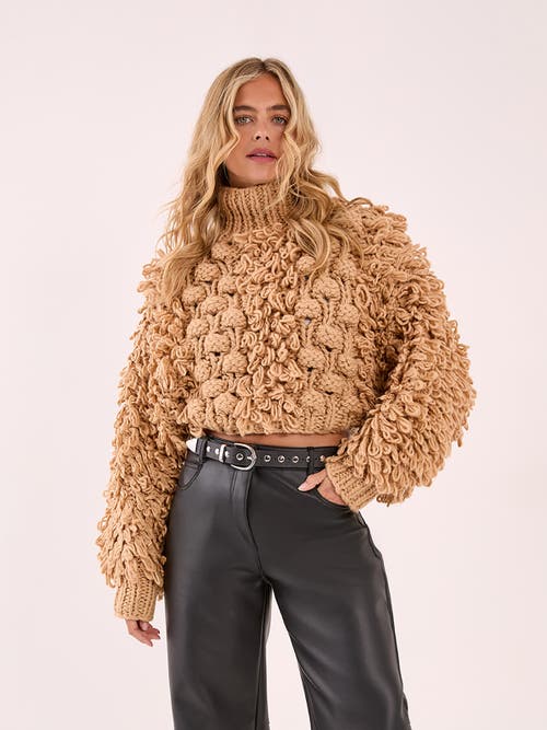 Nasty Gal High Neck Cropped Sweater In Brown