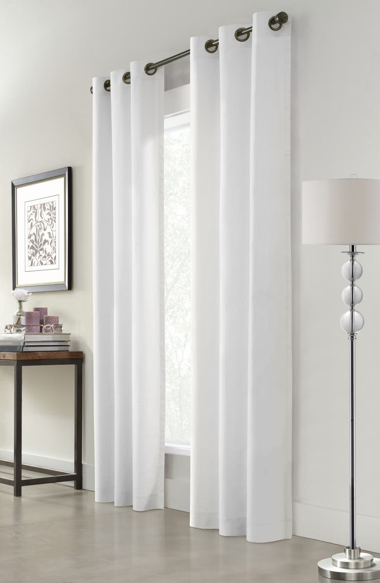 Outdoor Decor by Commonwealth Set of 2 Cotton Curtain Panels, Alternate, color, White