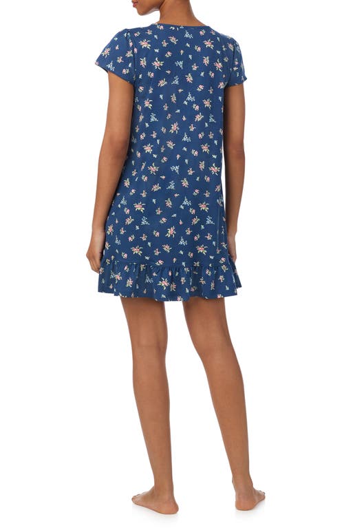 Ralph Lauren Plus Size Flutter Sleeve Short Nightgown In Blue
