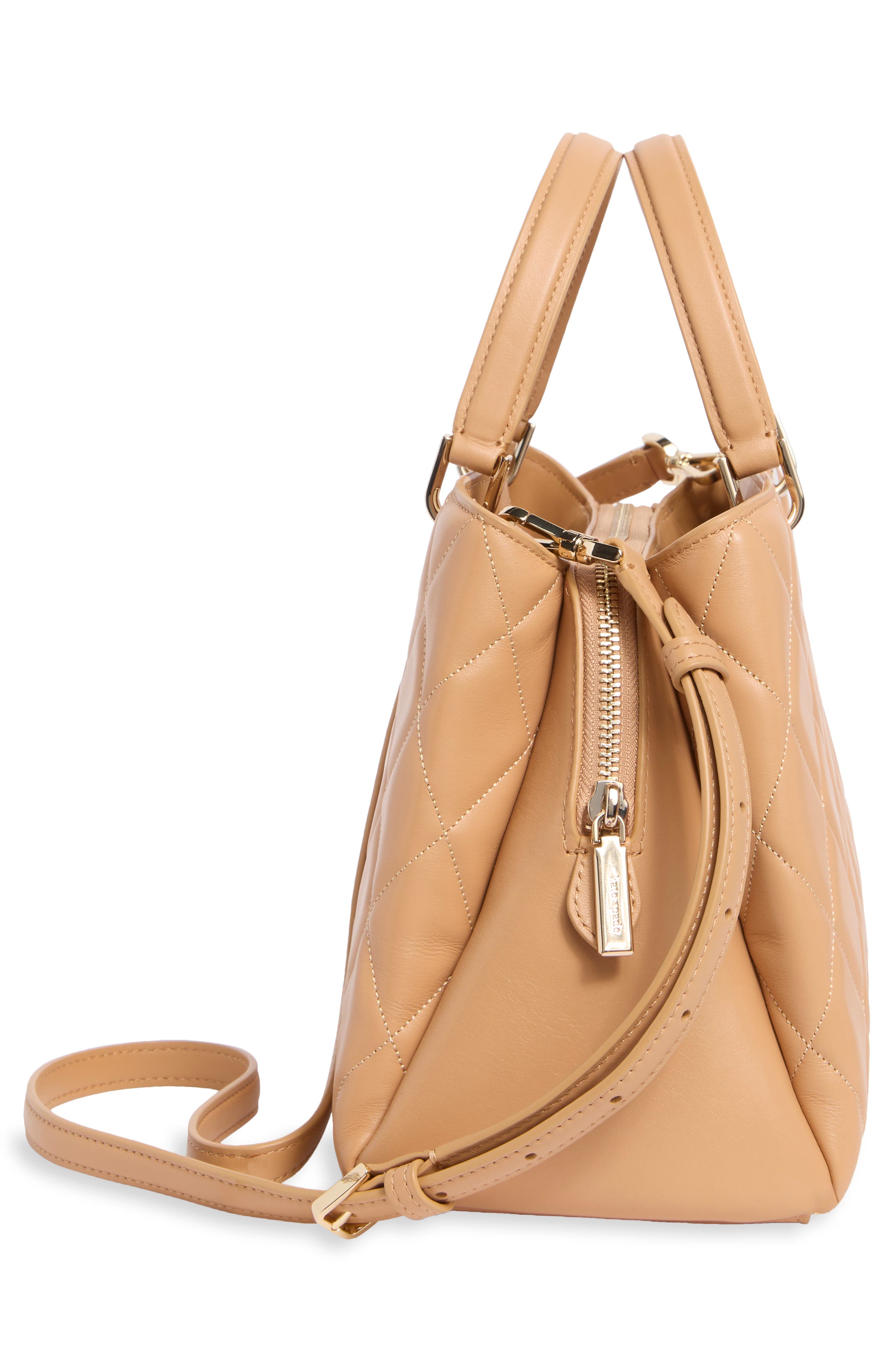 carey quilted leather bag, Alternate, color, TIRAMISU MOUSSE