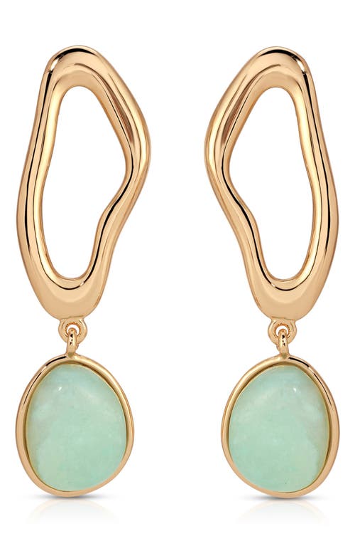 Ettika Organic Wave Semiprecious Stone Earrings In Amazonite And Gold
