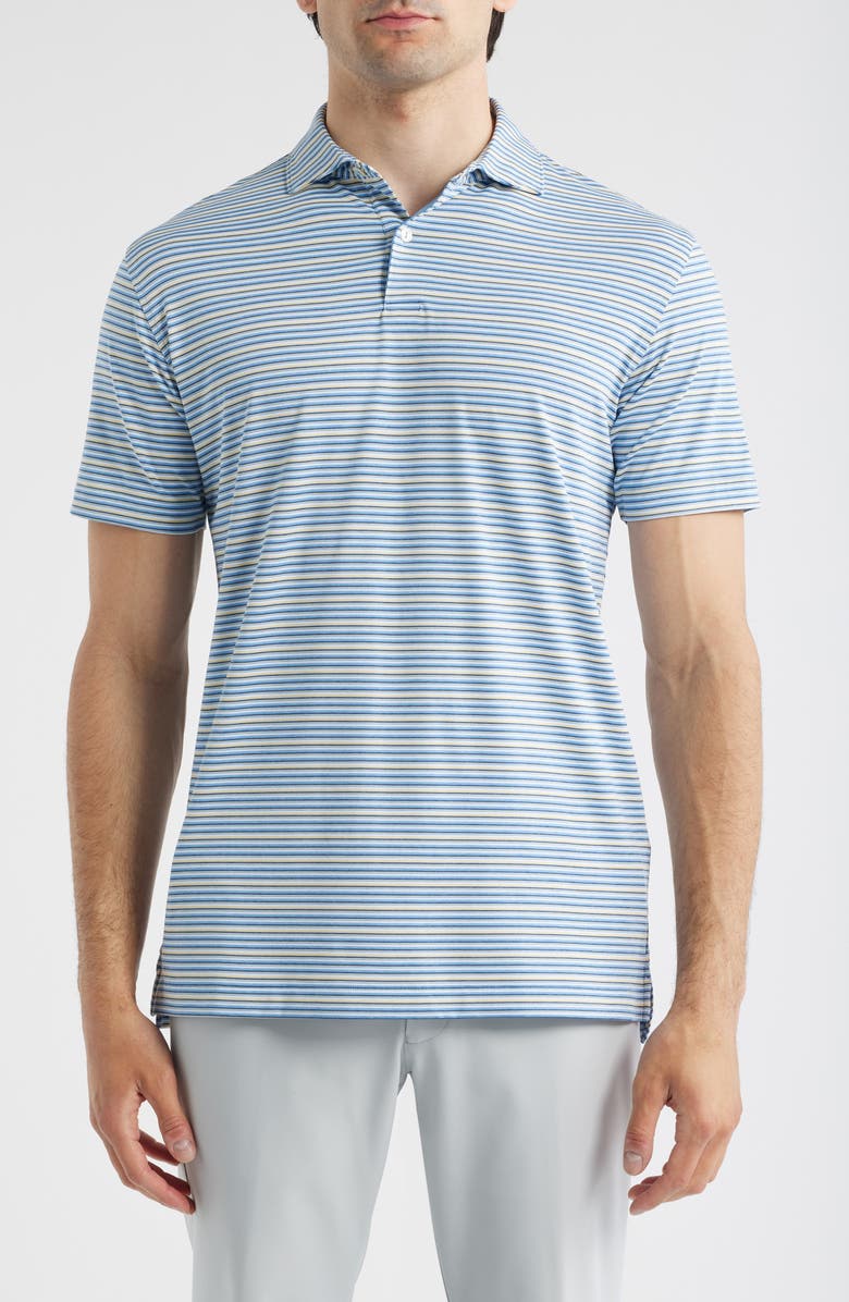 Peter Millar Crown Crafted Cadence Stripe Performance Polo, Main, color, Fountain Blue