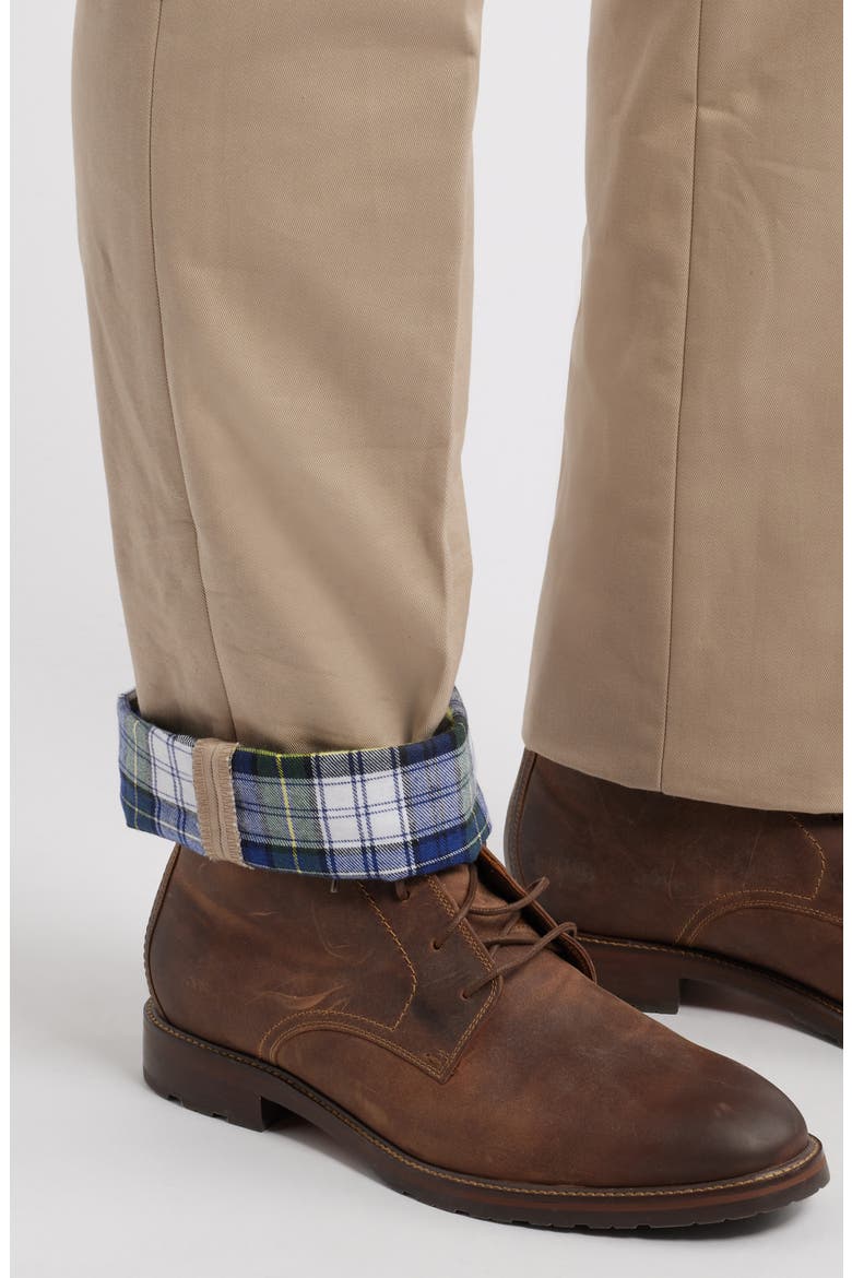Flannel Lined Flat Front Relaxed Fit Performance Khaki Pants, Alternate, color, KHAKI